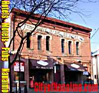 Historic and new hotels motels in Nanaimo BC in this photo the old PALACE Hotel building with wine and beer store downstairs