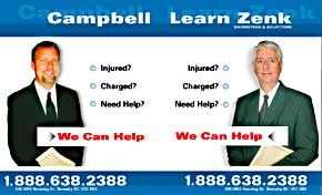 Gordon Zenk, on left side of this photo of law firm Cambell Lern Zenk, in Burnaby CLICK TO WEB SITE ON METROTOWN.INFO